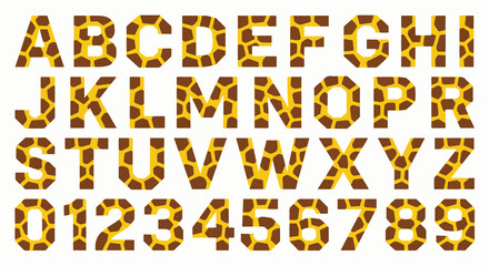 Naklejka premium cute font giraffe orange brown kids