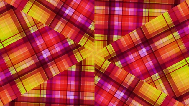 Vibrant Plaid Pattern Background Animation.