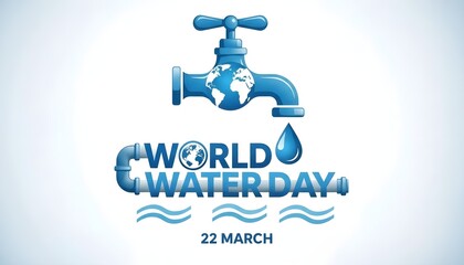 Naklejka premium World water day awareness campaign logo