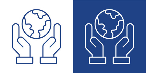 Obraz premium Environment Blue And White Icon Style Collection