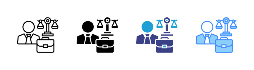 Fototapeta premium Employment Law icon set multiple style collection