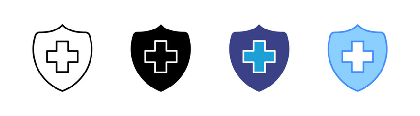 Fototapeta premium Health Insurance icon set multiple style collection