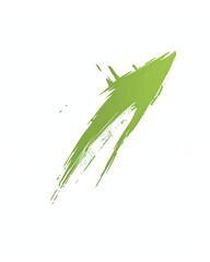 Grungy, light-green upward-pointing arrow with brushstroke texture on a white background