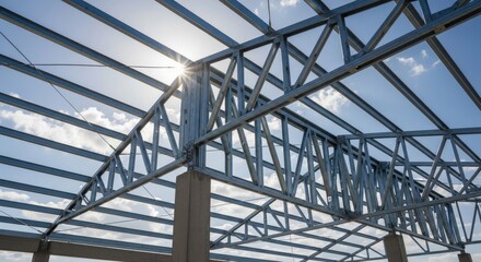 Industrial Construction Site Metal Framework.