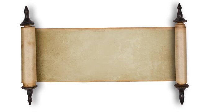 Antique Parchment Scroll Banner On Transparent Background For Historical Document Design
