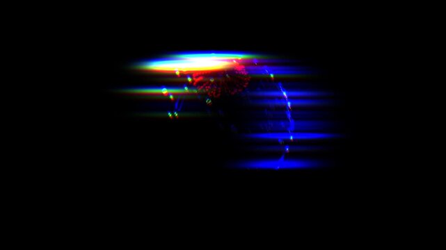 Glowing light particles animation sphere shape