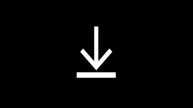 Download Icon Animation White Combo On Isolated Black Background