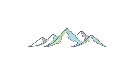 Minimalist illustration of a mountain range with pastel colors.