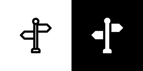Street Sign icon concept with flat Black White Background. Vector illustration. © Redemption_art