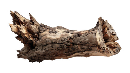 Fototapeta premium A rustic piece of driftwood showcasing intricate textures and natural beauty, perfect for decoration or artistic projects.