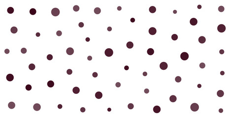 Scattered Burgundy Polka Dots on White Background.