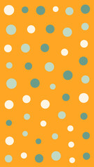 Abstract Orange Background with Teal and White Circles.