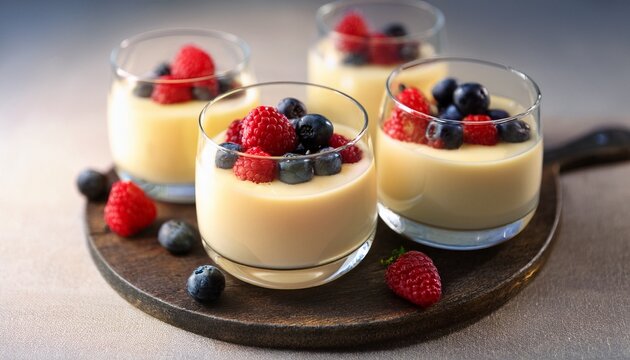 Traditional Italian Zabaione With Berries Served In Glass Cups Light Silky Elegant And Ideal For Recipe Books Menu Design And Culinary Websites Or Blogs