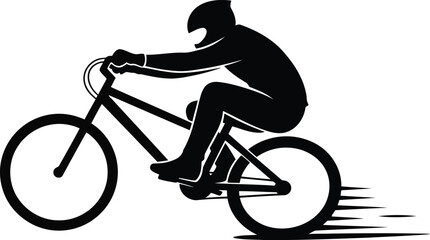 Dynamic Silhouette of a BMX Rider in Action, Perfect for Sports and Fitness Themes © SAIF820