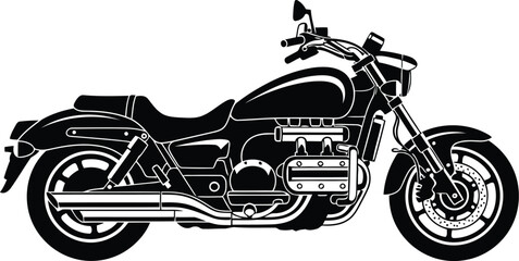 Stylish Black Motorcycle Art for Custom Design Projects and Merchandise © SAIF820