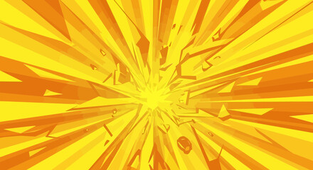 Fototapeta premium Abstract yellow explosion burst with dynamic shapes and effects