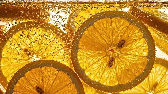 slice of orange on soda