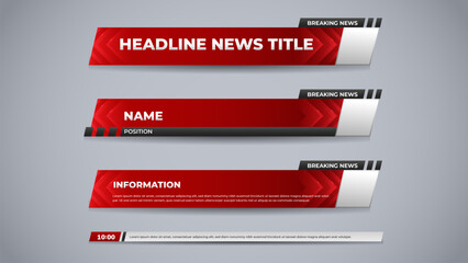 set red overlay for media broadcast and news channel