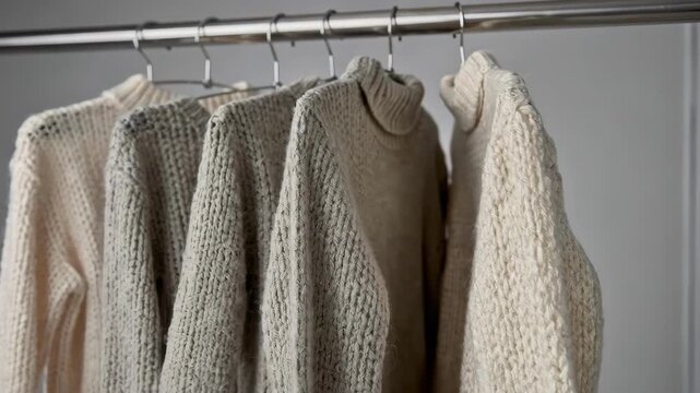 Medium shot of fine knit cotton garments processed through caustic mercerizing showcasing soft texture improvement and intensified shine in detailed fiber structure.
