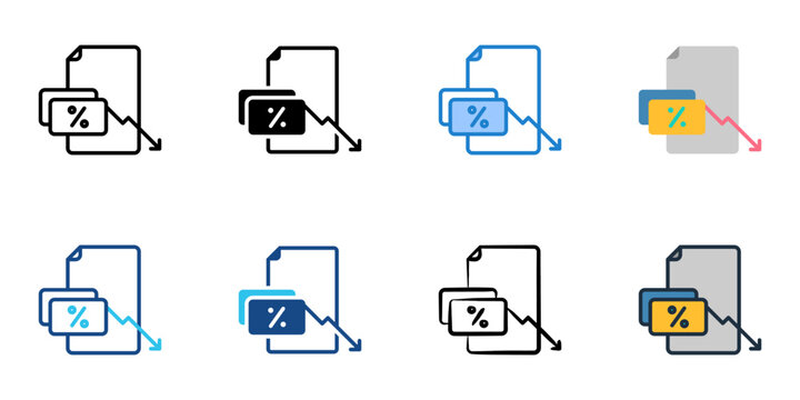 Regressive Tax icons set multiple style collection. Editable stroke 
