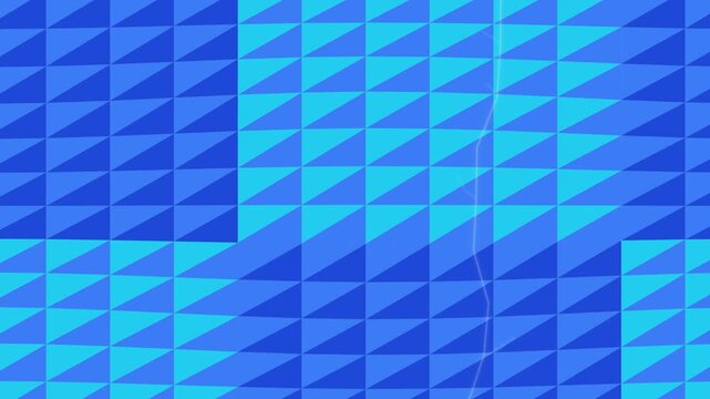 Vibrant blue geometric pattern with triangles and squares fills the entire frame seamlessly