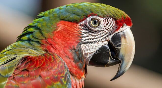 Parrot perched on a tree branch, displaying bright colorful feathers and a curved beak. A social and intelligent tropical bird known for vocal sounds and agility.