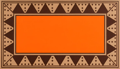 Minimalist Geometric Abstract Vector with Bold Orange Center and Symmetrical Borders