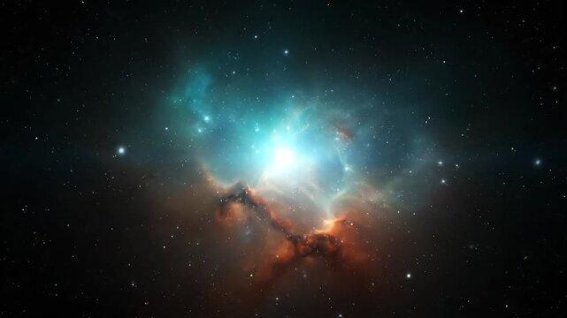 Vibrant Nebula in Deep Space Expanding.