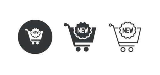 Shopping cart icon. Multi series icon. Perfect pixel isolated on white background. Vector illustration