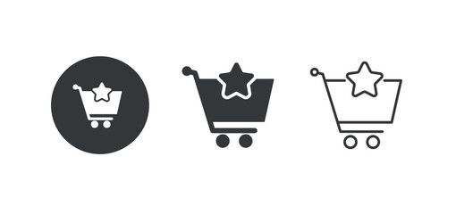 Shopping cart icon. Multi series icon. Perfect pixel isolated on white background. Vector illustration