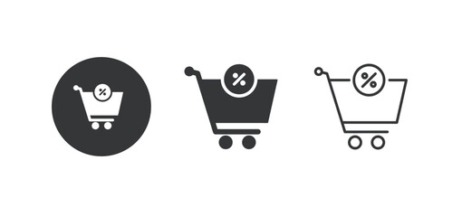 Shopping cart icon. Multi series icon. Perfect pixel isolated on white background. Vector illustration