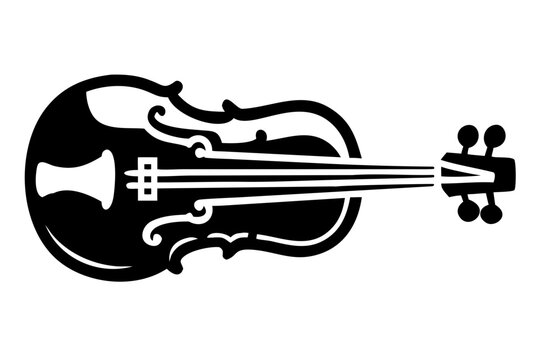 violin silhouette illustration for classical music and string instrument design