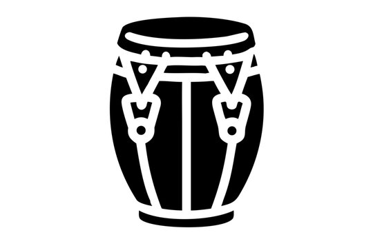 conga drum percussion silhouette illustration for latin music and rhythmic performance design