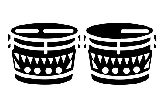 timbales silhouette illustration for latin music, percussion, and rhythm design