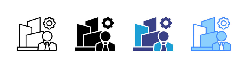 Manager icon set multiple style collection