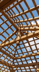 Wooden Roof Structure Under Construction 1.