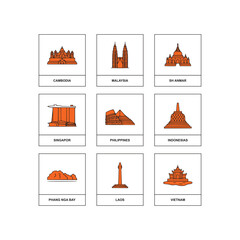 Make a Professional Icon Asian Landmarks Vector