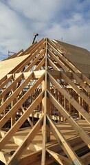 Wooden Roof Structure Under Construction 4.