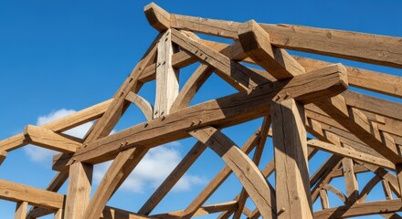 Wooden Roof Trusses Under Construction 3.