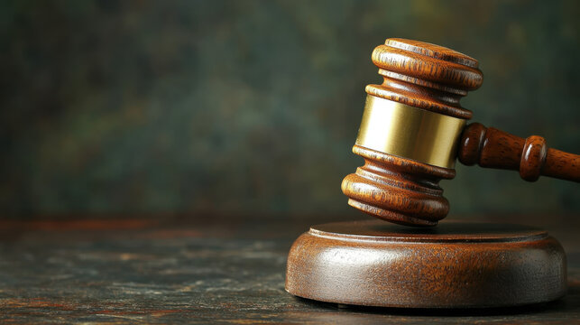 Wooden gavel isolated on black