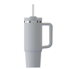 Tumbler with handle and straw