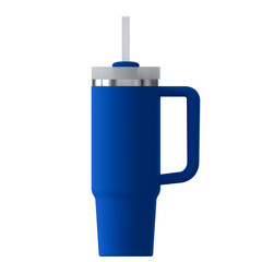 Tumbler with handle and straw