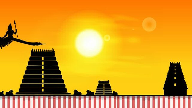 Murugan Vel Silhouette Devotional Animation
