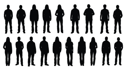 Collection of black human silhouettes