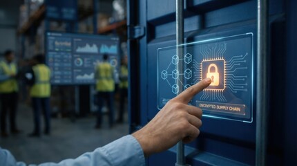 Secure Supply Chain Optimization with Digital Touchscreen Interface Featuring Data Analytics and Encryption Lock for Enhanced Logistics Infrastructure Resilience and Compliance