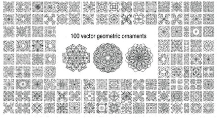 Collection of 100 vector geometric ornaments