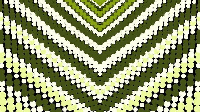 vibrant green and white striped pattern design created with small dots forming geometric shapes and visual appeal