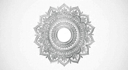 Intricate black and white mandala design