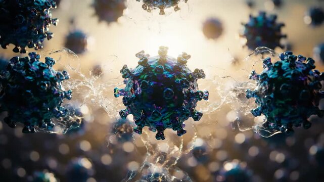 Detailed colorful illustration of a Coronavirus virus. Virus and science concept.