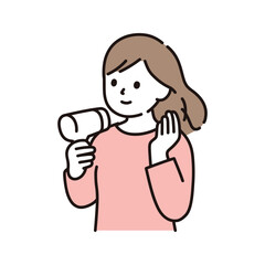 Vector illustration of woman pushing baby stroller